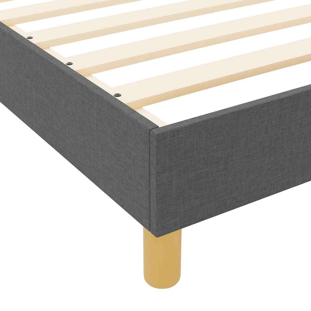 Cadre de lit avec tête de lit Gris foncé 140 x 190 cm tissu - XIOS
