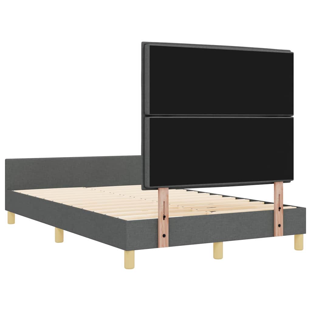 Cadre de lit avec tête de lit Gris foncé 140 x 190 cm tissu - XIOS