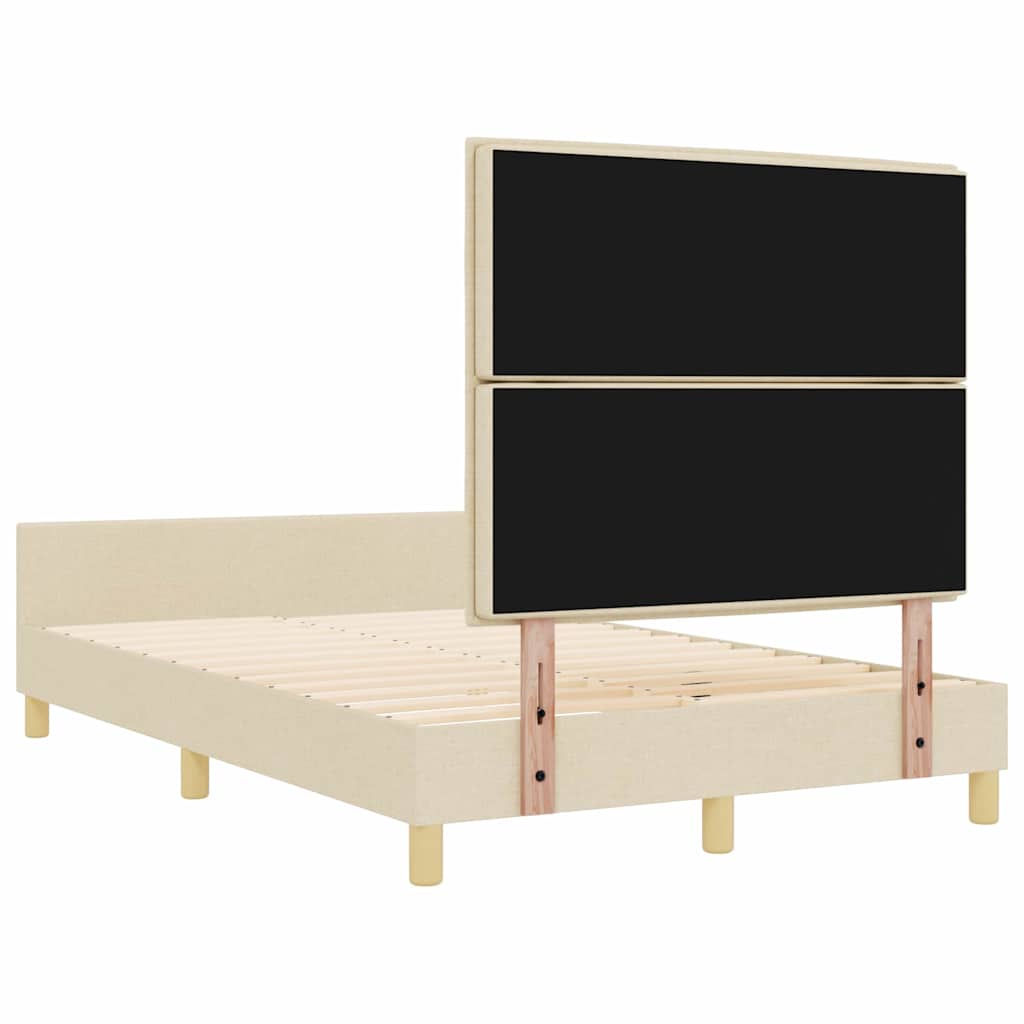 Cadre de lit avec tête de lit Crème 140 x 190 cm tissu - XIOS