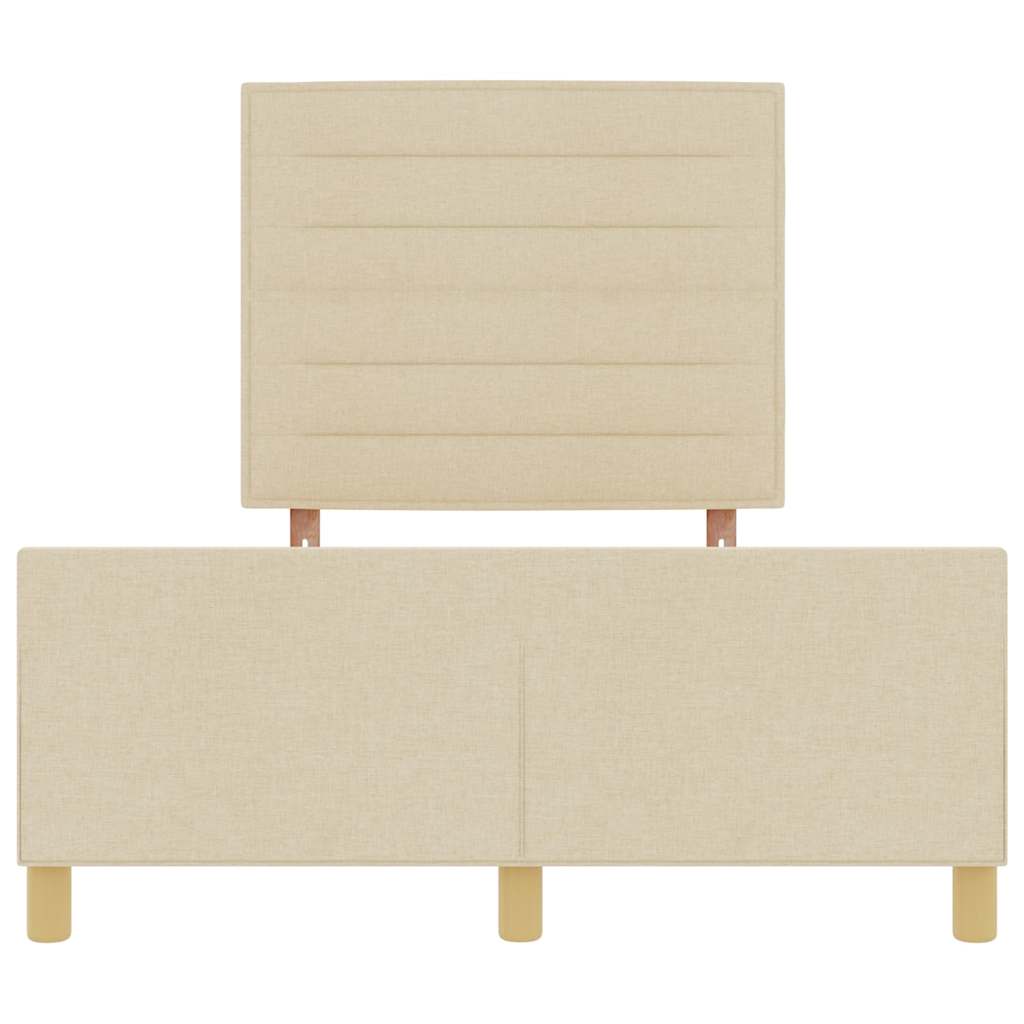 Cadre de lit avec tête de lit Crème 140 x 190 cm tissu - XIOS