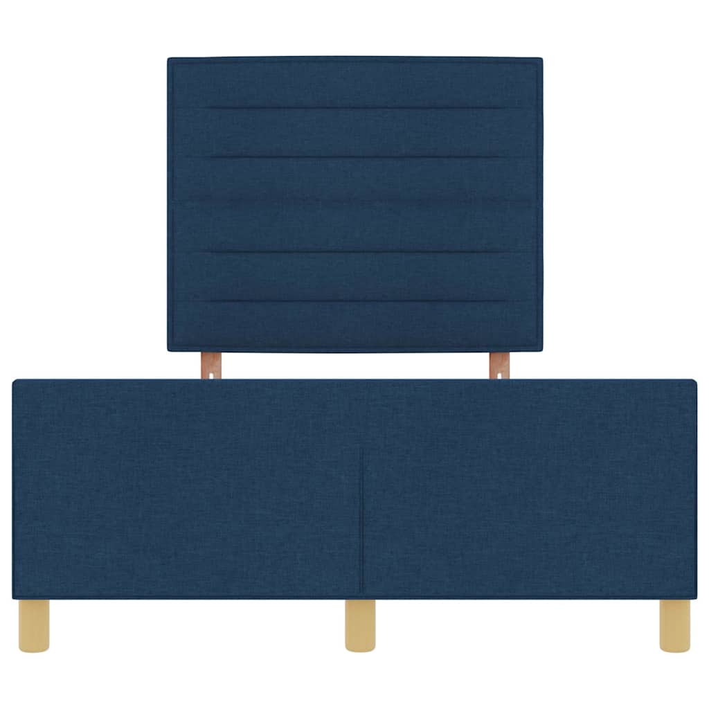 Cadre de lit avec tête de lit Bleu 140 x 190 cm tissu - XIOS