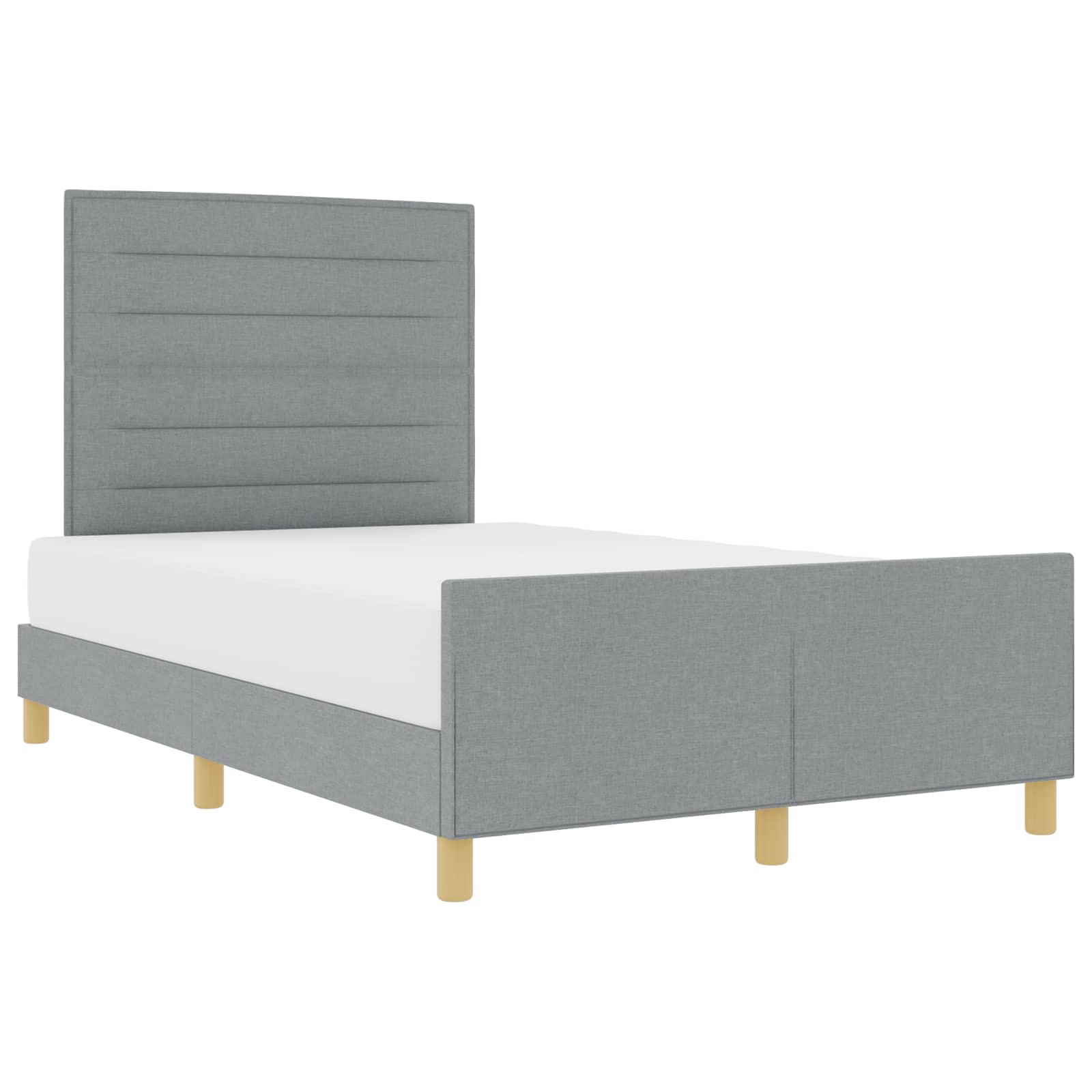Cadre de lit avec tête de lit Gris clair 140 x 200 cm tissu - XIOS