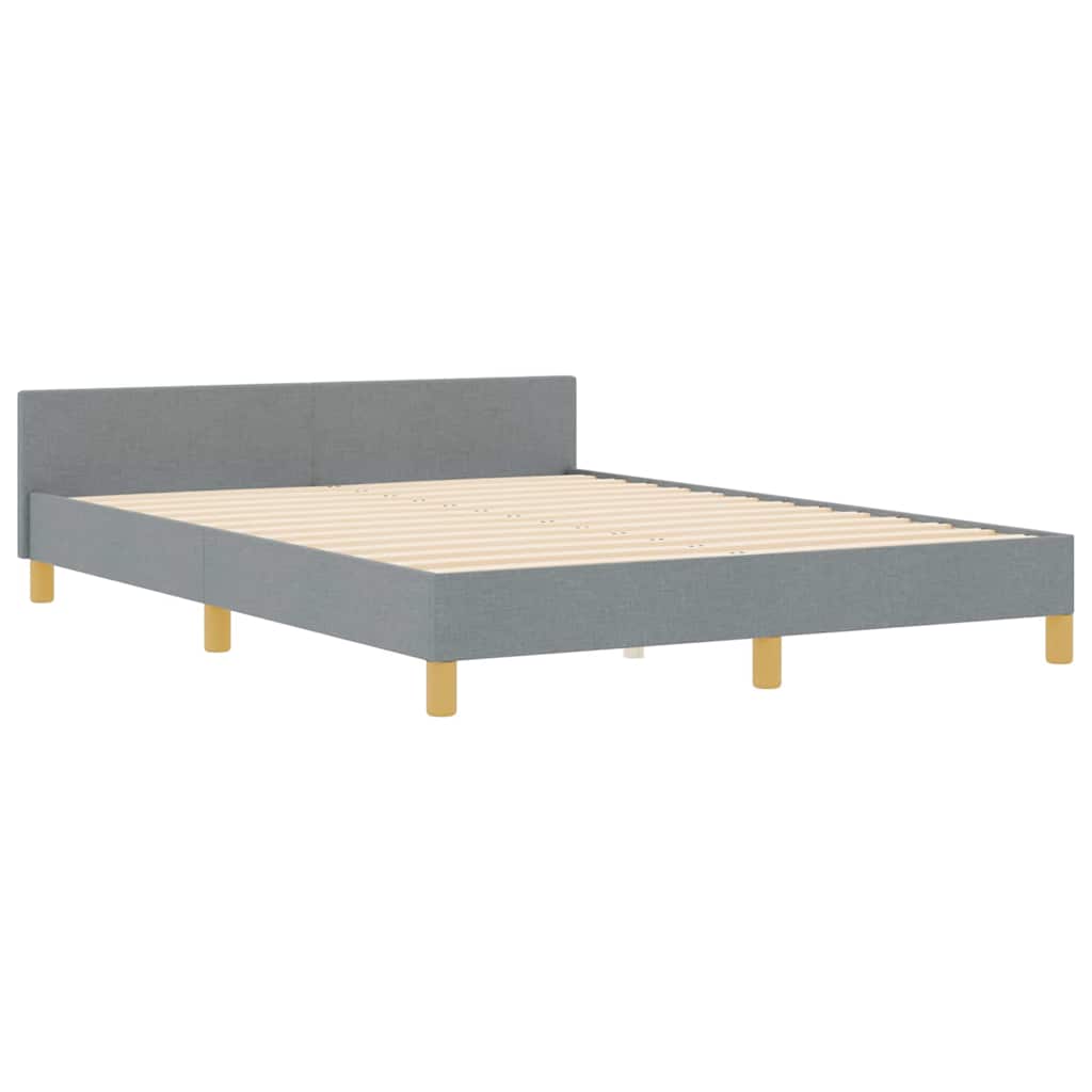 Cadre de lit avec tête de lit Gris clair 140 x 200 cm tissu - XIOS