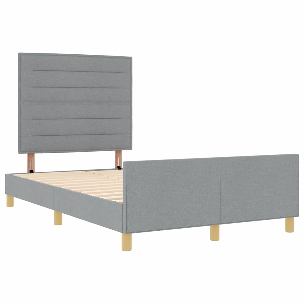 Cadre de lit avec tête de lit Gris clair 140 x 200 cm tissu - XIOS