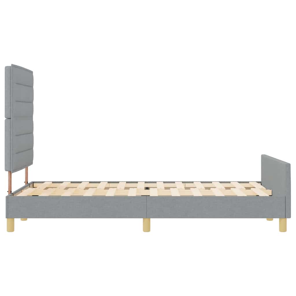 Cadre de lit avec tête de lit Gris clair 140 x 200 cm tissu - XIOS