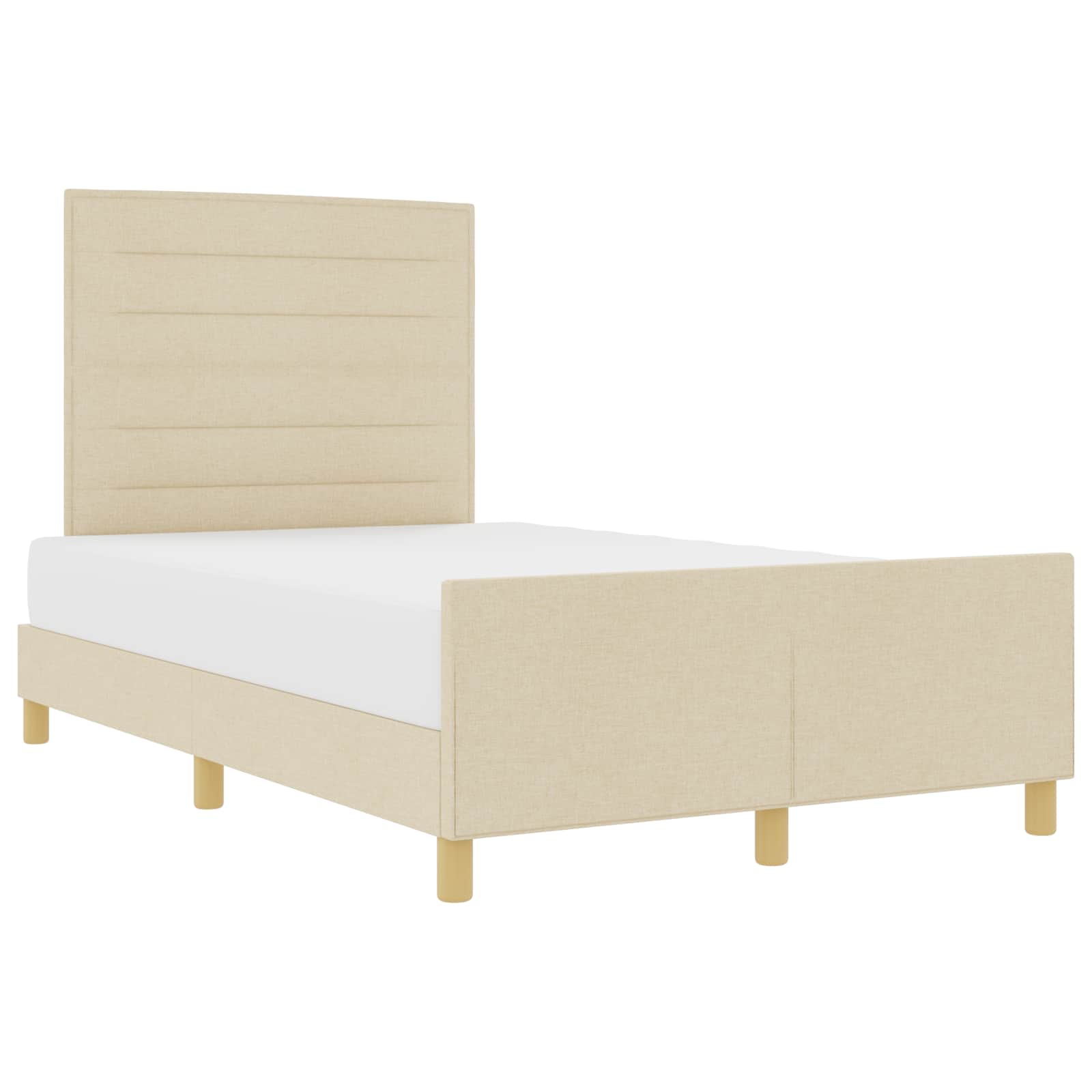Cadre de lit avec tête de lit Crème 140 x 200 cm tissu - XIOS