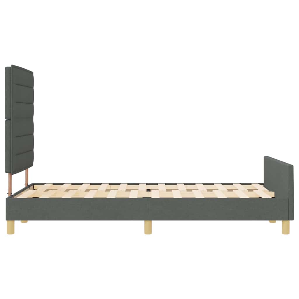 Cadre de lit avec tête de lit Gris foncé 160 x 200 cm tissu - XIOS