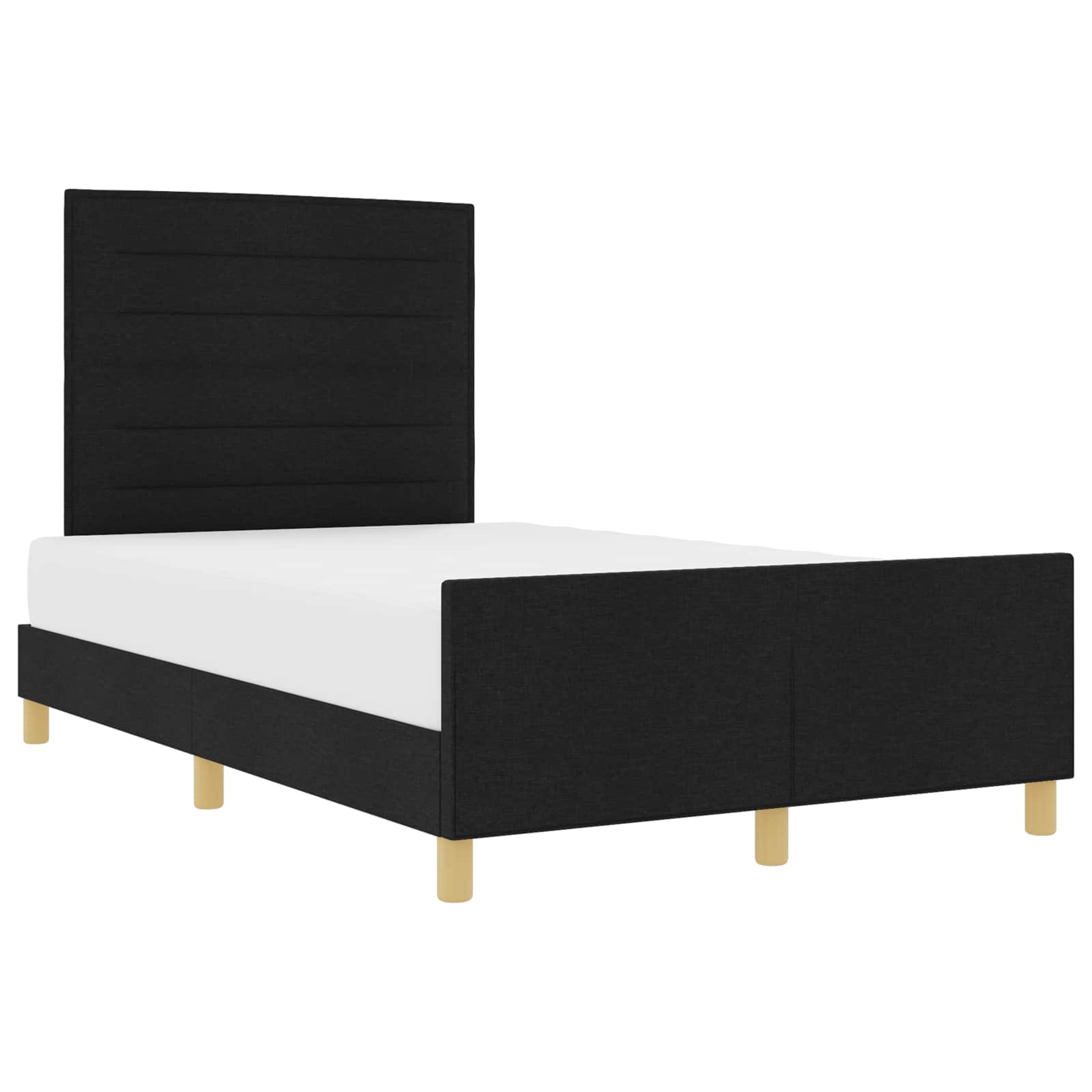 Cadre de lit avec tête de lit Noir 160 x 200 cm tissu - XIOS