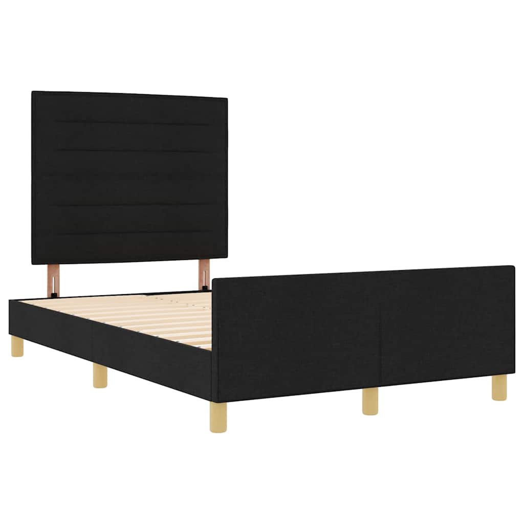 Cadre de lit avec tête de lit Noir 160 x 200 cm tissu - XIOS