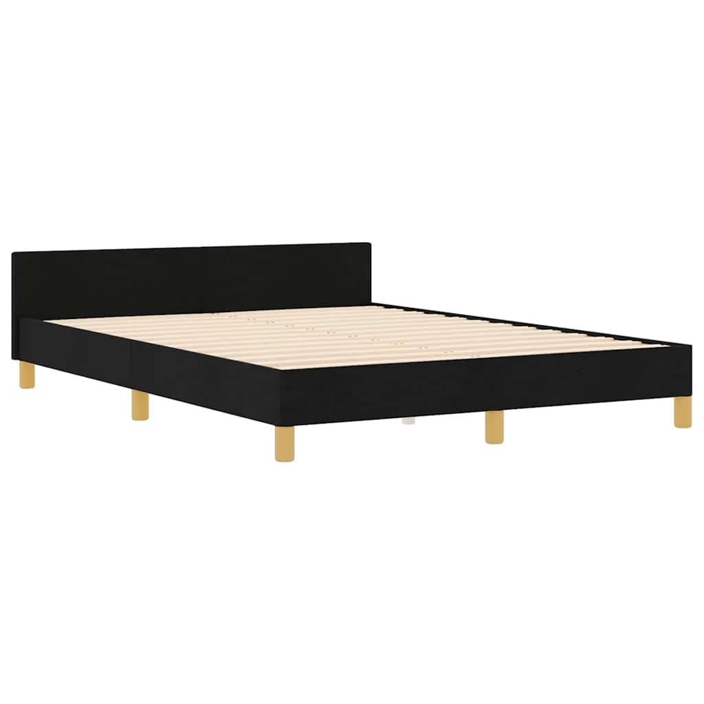 Cadre de lit avec tête de lit Noir 160 x 200 cm tissu - XIOS
