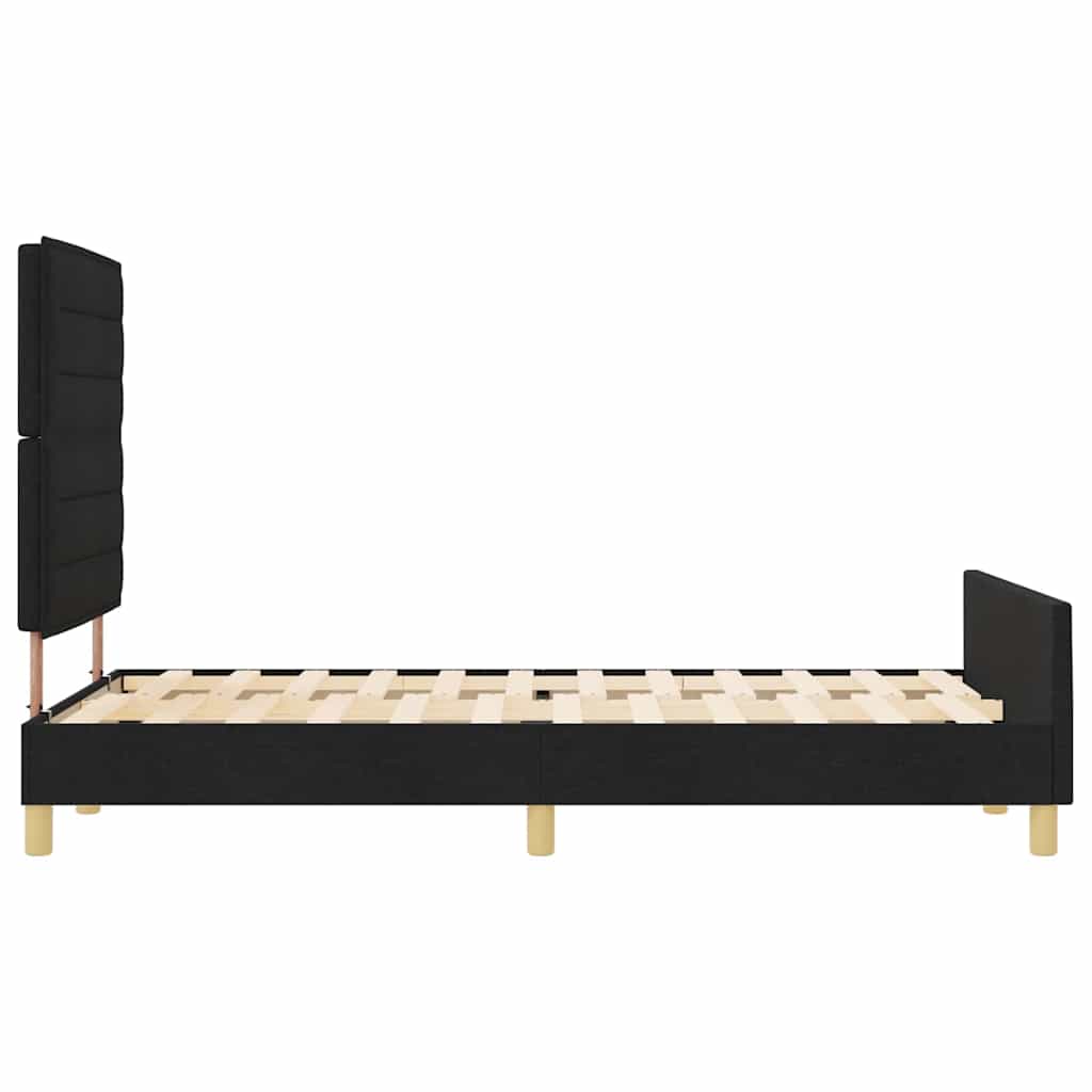 Cadre de lit avec tête de lit Noir 160 x 200 cm tissu - XIOS