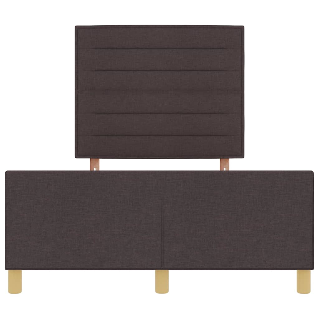 Cadre de lit avec tête de lit Marron foncé 160 x 200 cm tissu