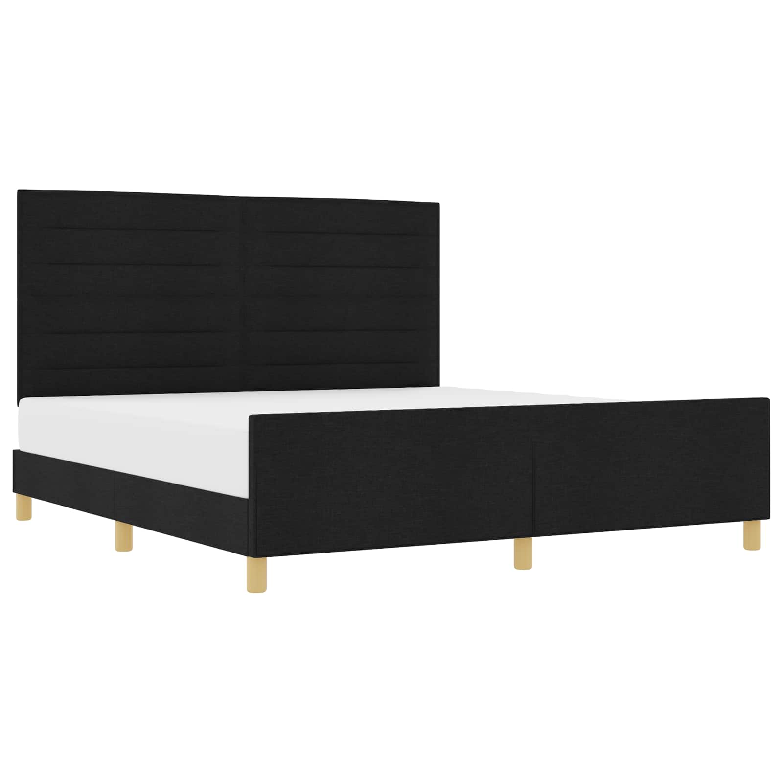 Cadre de lit avec tête de lit Noir 180 x 200 cm tissu - XIOS