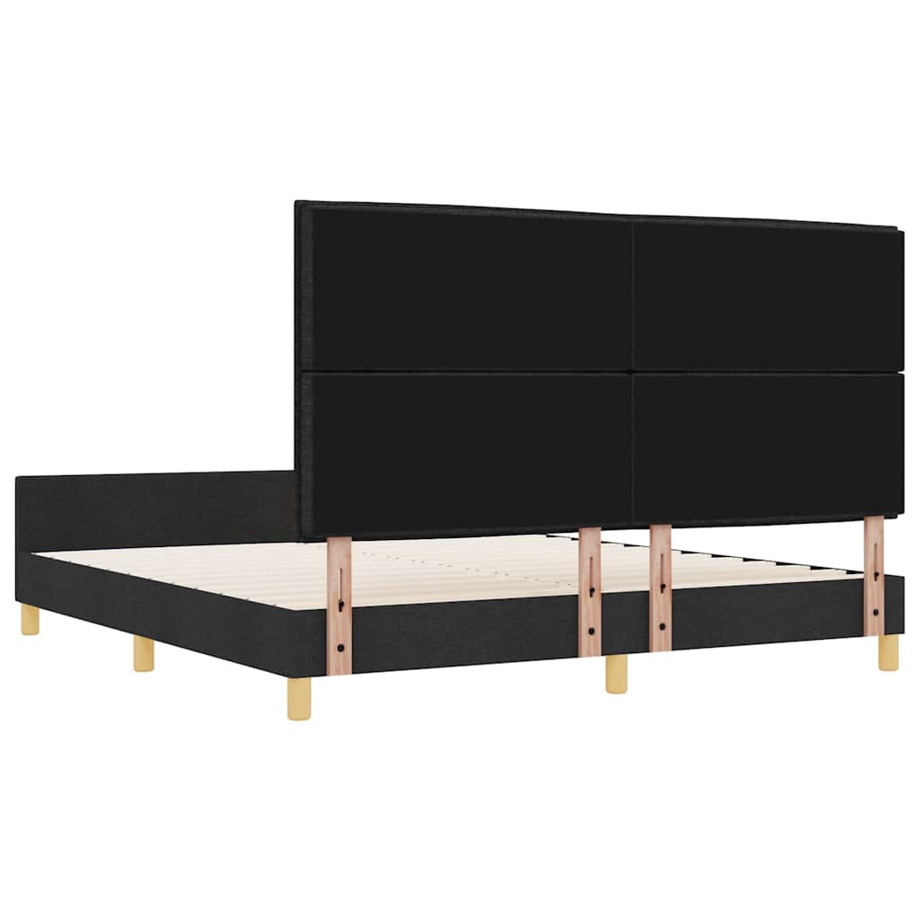 Cadre de lit avec tête de lit Noir 180 x 200 cm tissu - XIOS