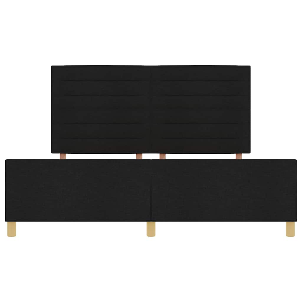 Cadre de lit avec tête de lit Noir 180 x 200 cm tissu - XIOS