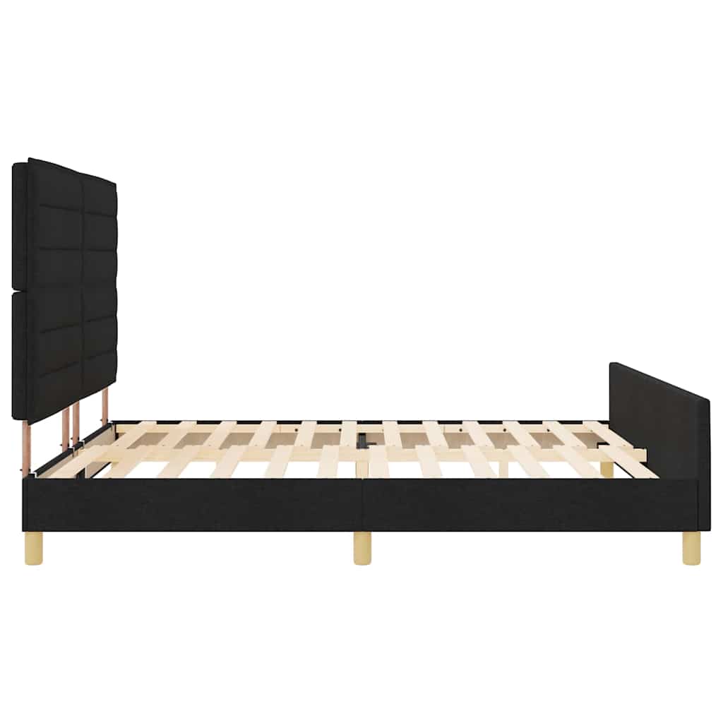 Cadre de lit avec tête de lit Noir 180 x 200 cm tissu - XIOS