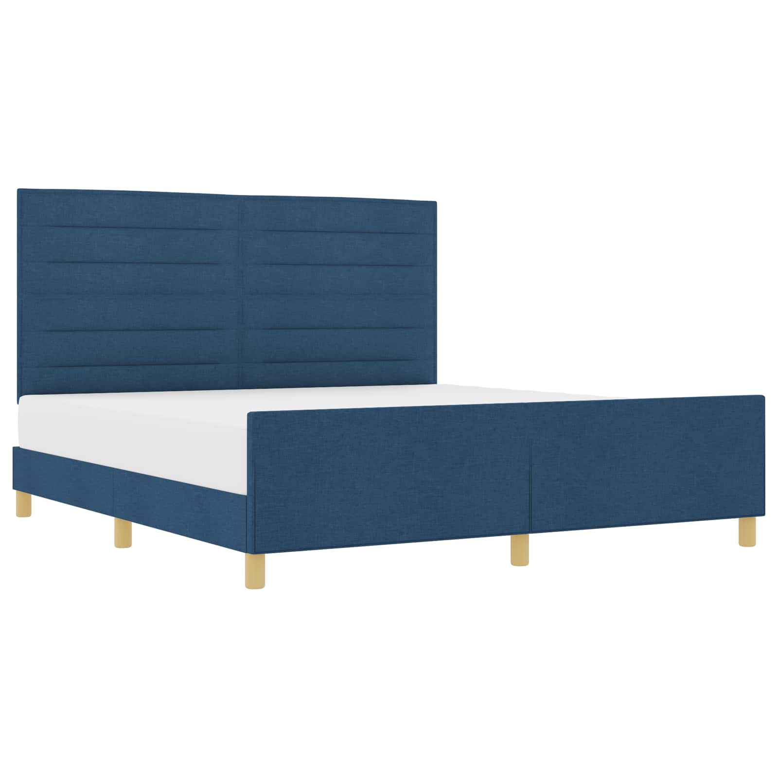 Cadre de lit avec tête de lit Bleu 180 x 200 cm tissu - XIOS