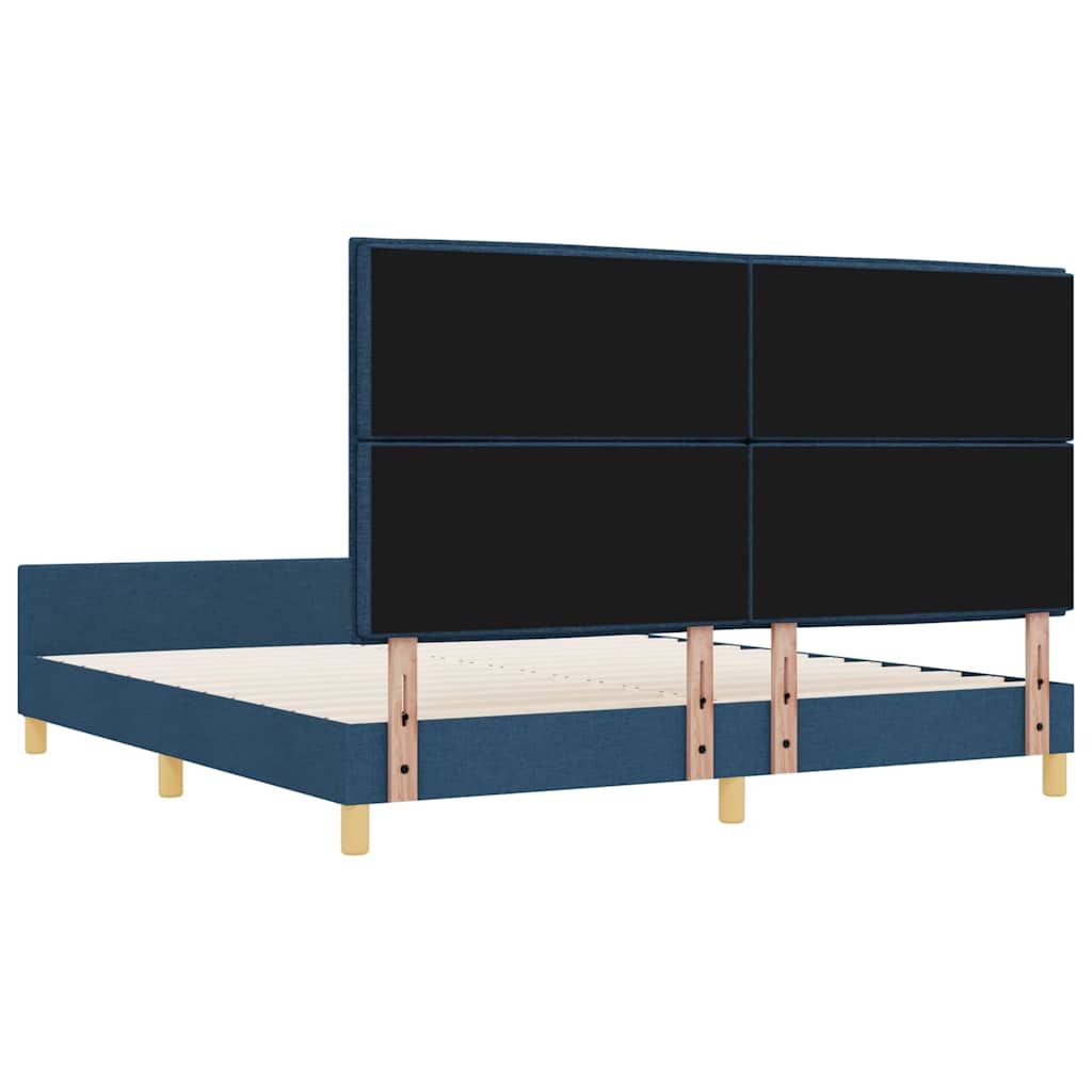 Cadre de lit avec tête de lit Bleu 180 x 200 cm tissu - XIOS