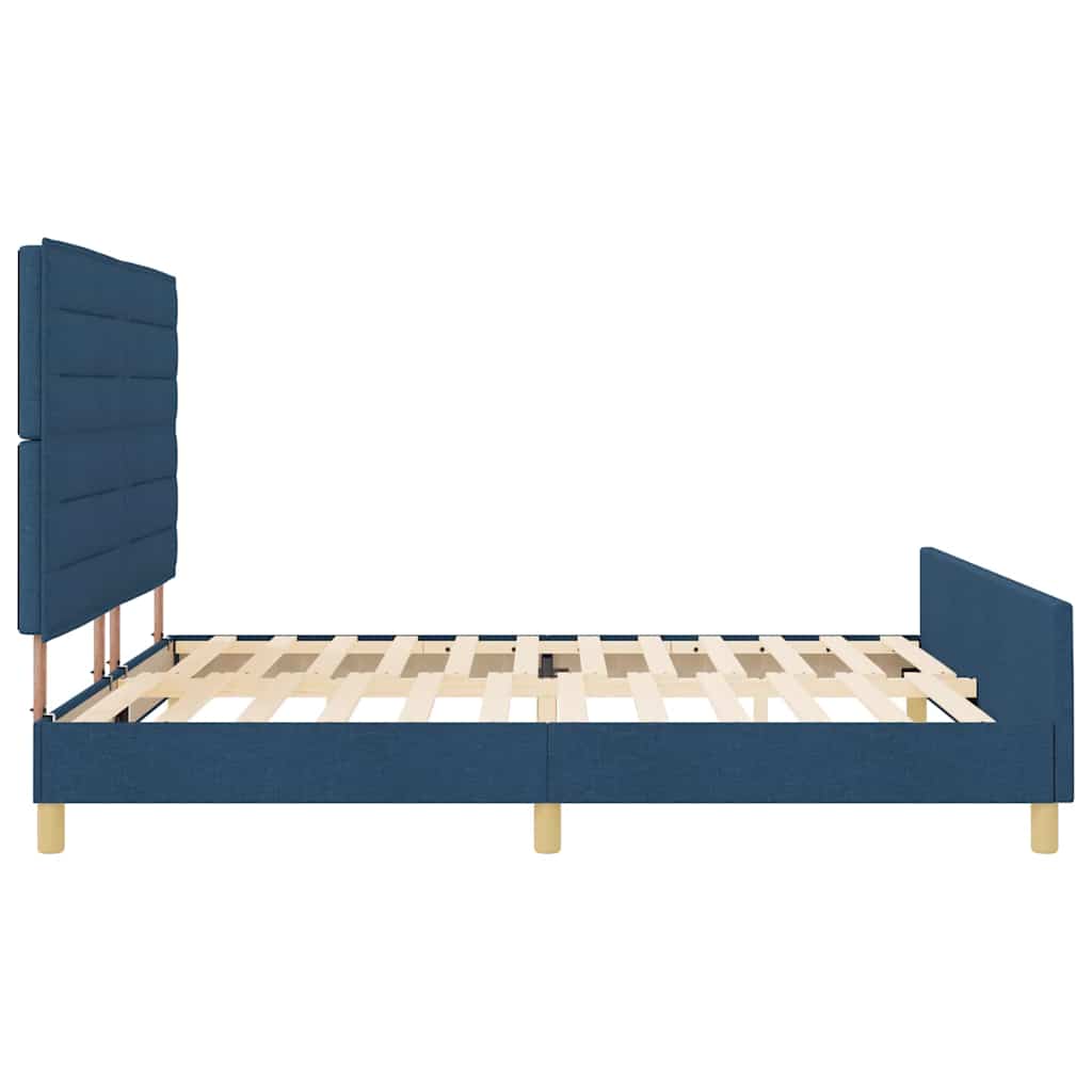 Cadre de lit avec tête de lit Bleu 180 x 200 cm tissu - XIOS