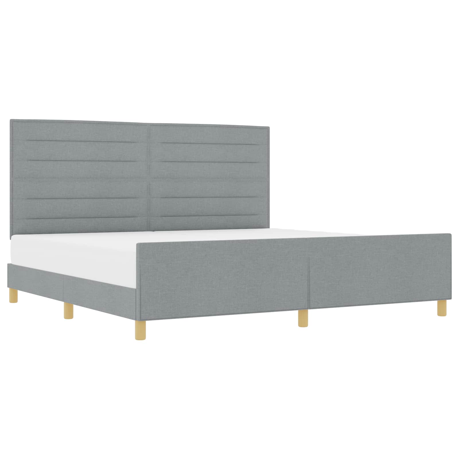 Cadre de lit avec tête de lit Gris clair 200 x 200 cm tissu - XIOS