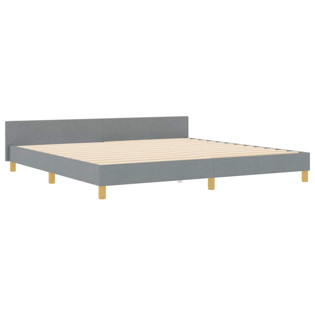 Cadre de lit avec tête de lit Gris clair 200 x 200 cm tissu - XIOS