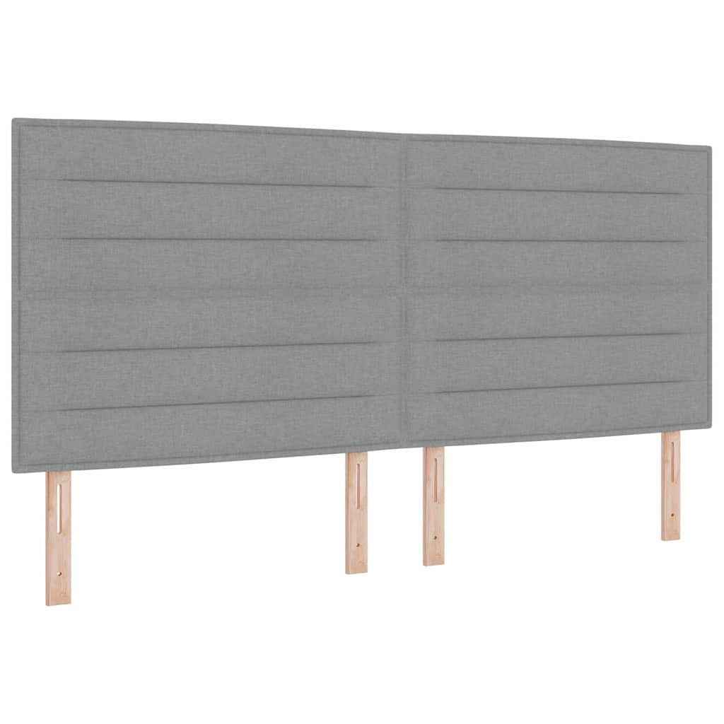 Cadre de lit avec tête de lit Gris clair 200 x 200 cm tissu - XIOS