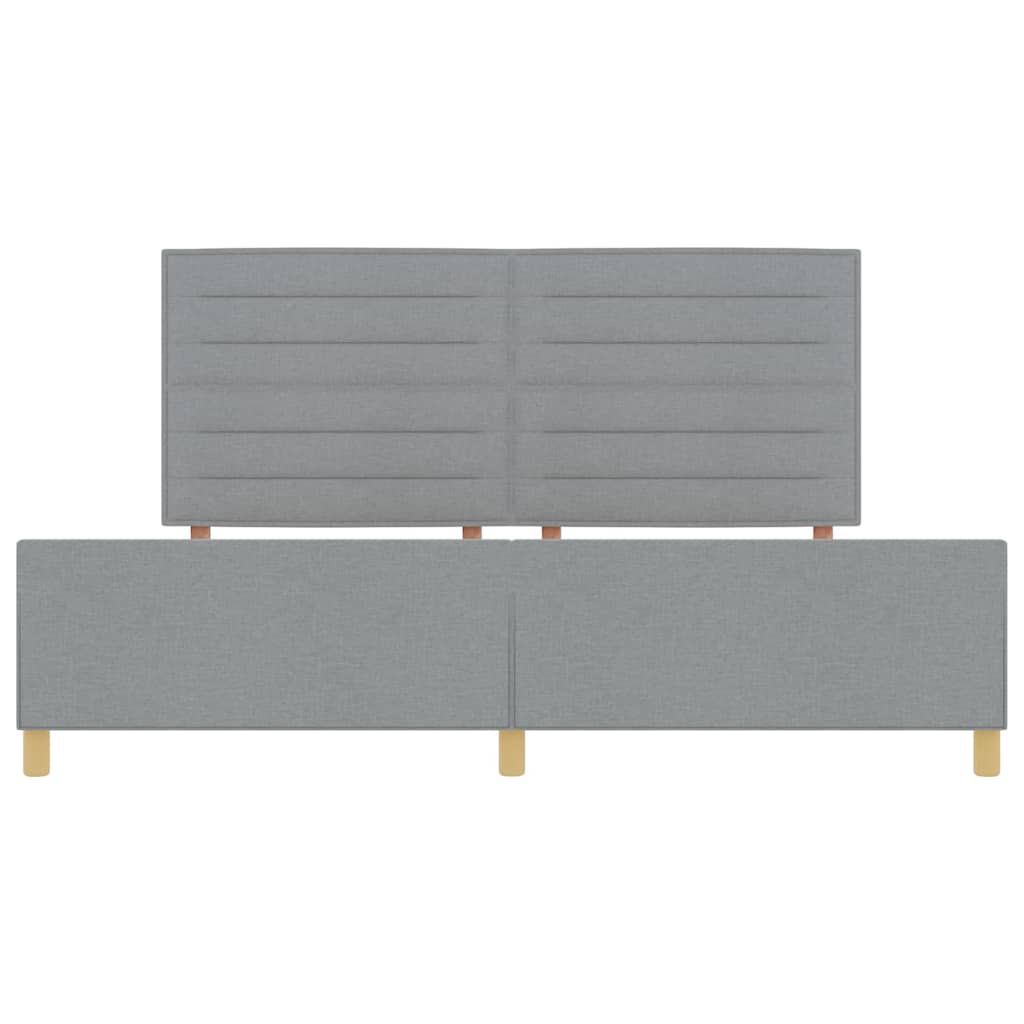 Cadre de lit avec tête de lit Gris clair 200 x 200 cm tissu - XIOS