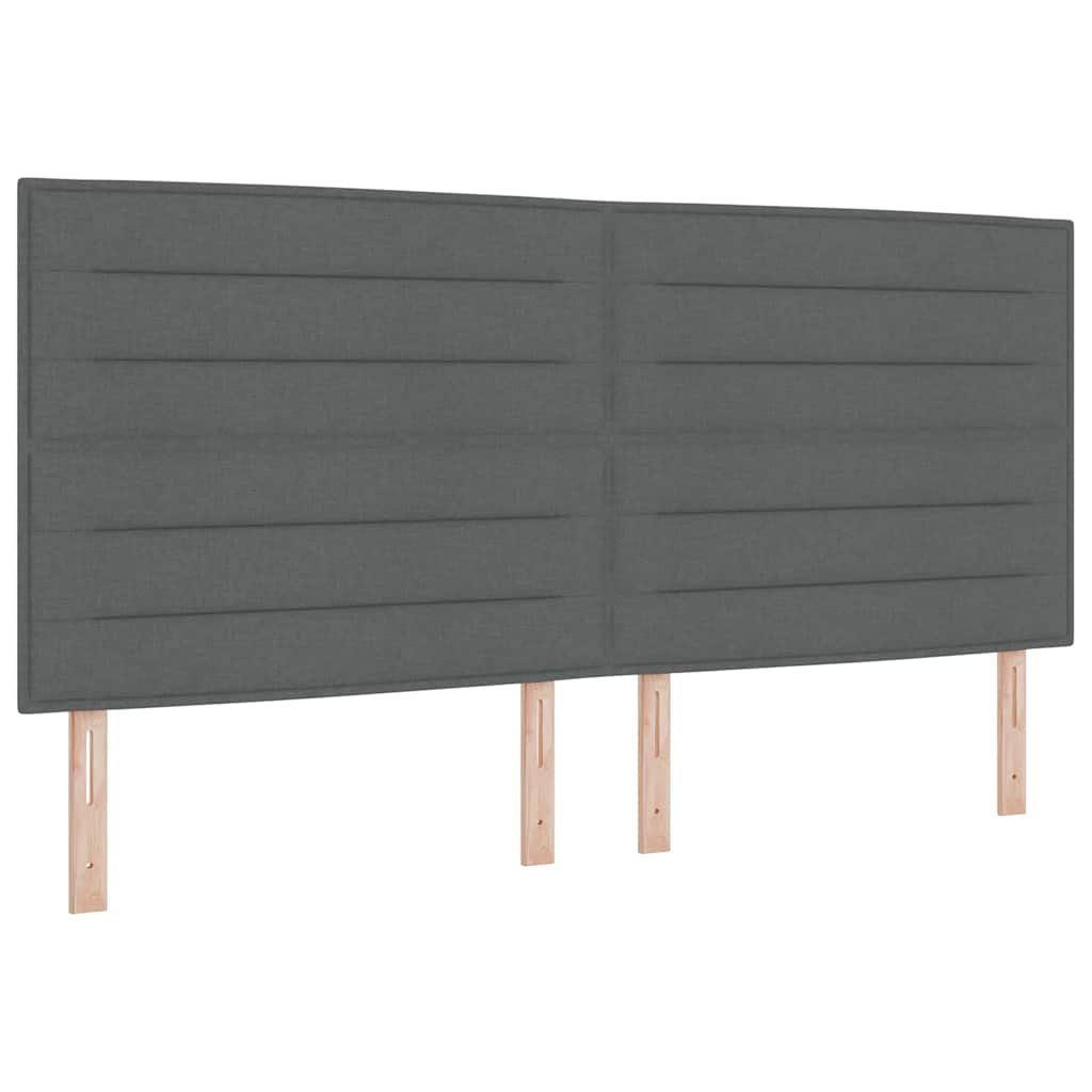 Cadre de lit avec tête de lit Gris foncé 200 x 200 cm tissu - XIOS