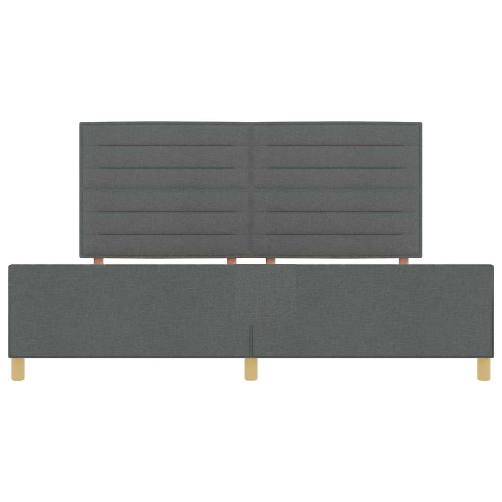 Cadre de lit avec tête de lit Gris foncé 200 x 200 cm tissu - XIOS