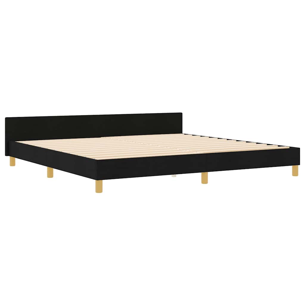 Cadre de lit avec tête de lit Noir 200 x 200 cm tissu - XIOS