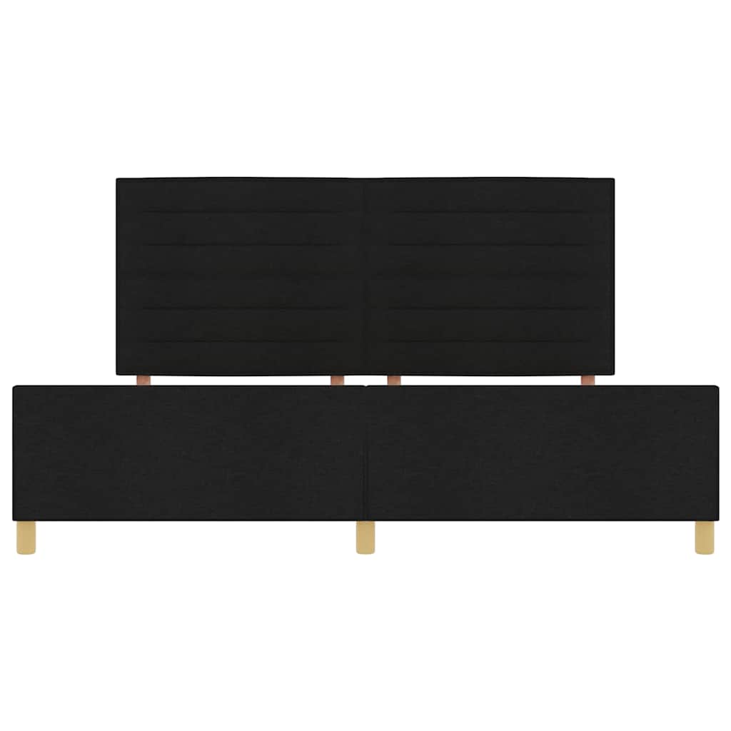 Cadre de lit avec tête de lit Noir 200 x 200 cm tissu - XIOS