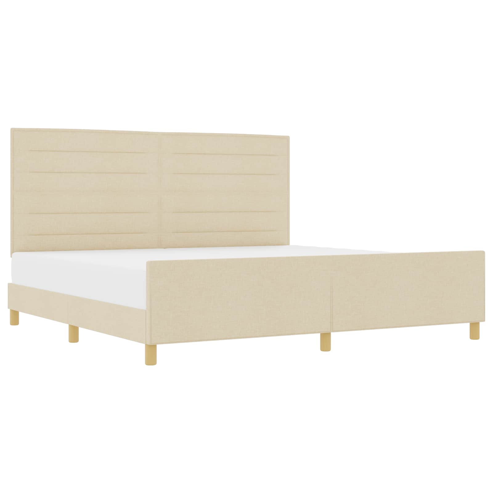 Cadre de lit avec tête de lit Crème 200 x 200 cm tissu - XIOS
