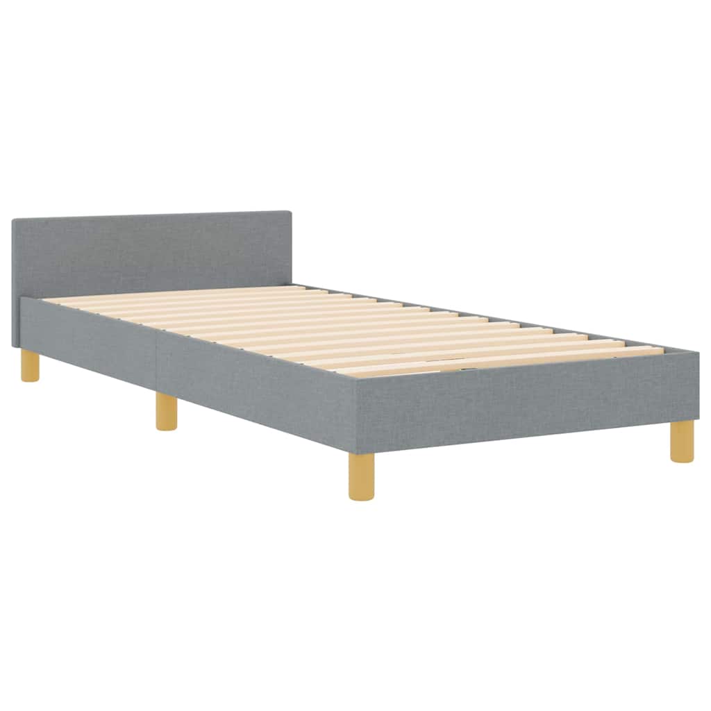 Cadre de lit avec tête de lit Gris clair 80 x 200 cm tissu - XIOS