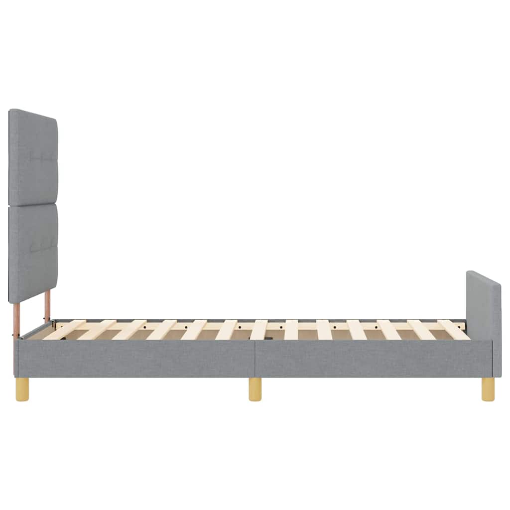 Cadre de lit avec tête de lit Gris clair 80 x 200 cm tissu - XIOS