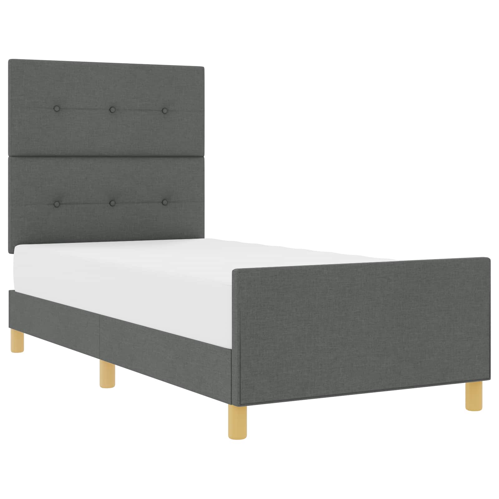 Cadre de lit avec tête de lit Gris foncé 80 x 200 cm tissu - XIOS