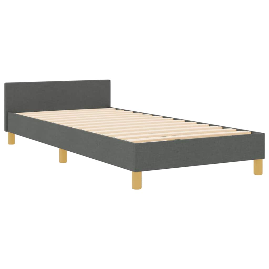 Cadre de lit avec tête de lit Gris foncé 80 x 200 cm tissu - XIOS