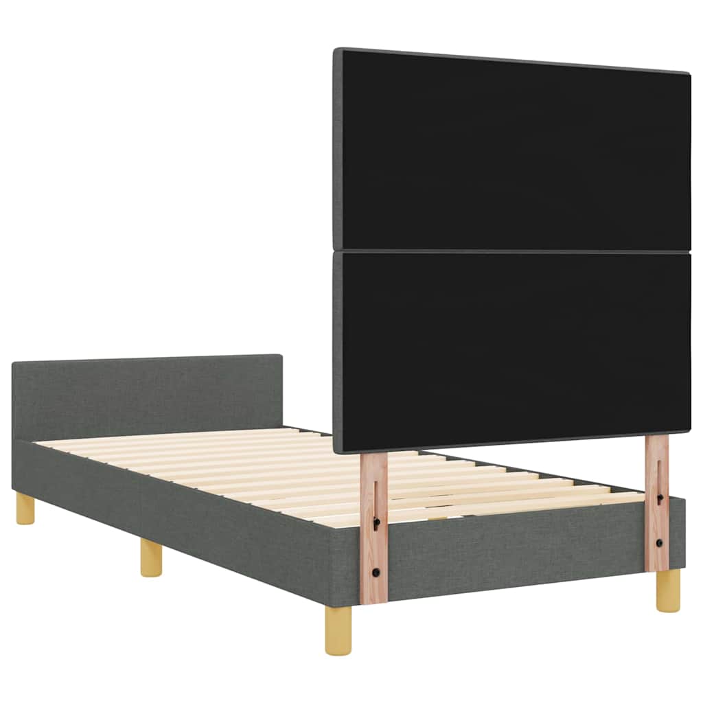 Cadre de lit avec tête de lit Gris foncé 80 x 200 cm tissu - XIOS