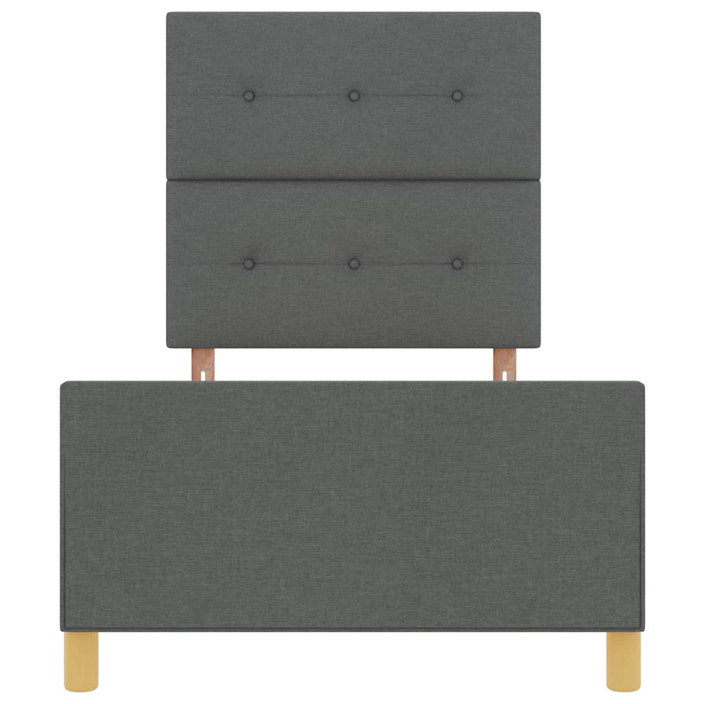 Cadre de lit avec tête de lit Gris foncé 80 x 200 cm tissu - XIOS