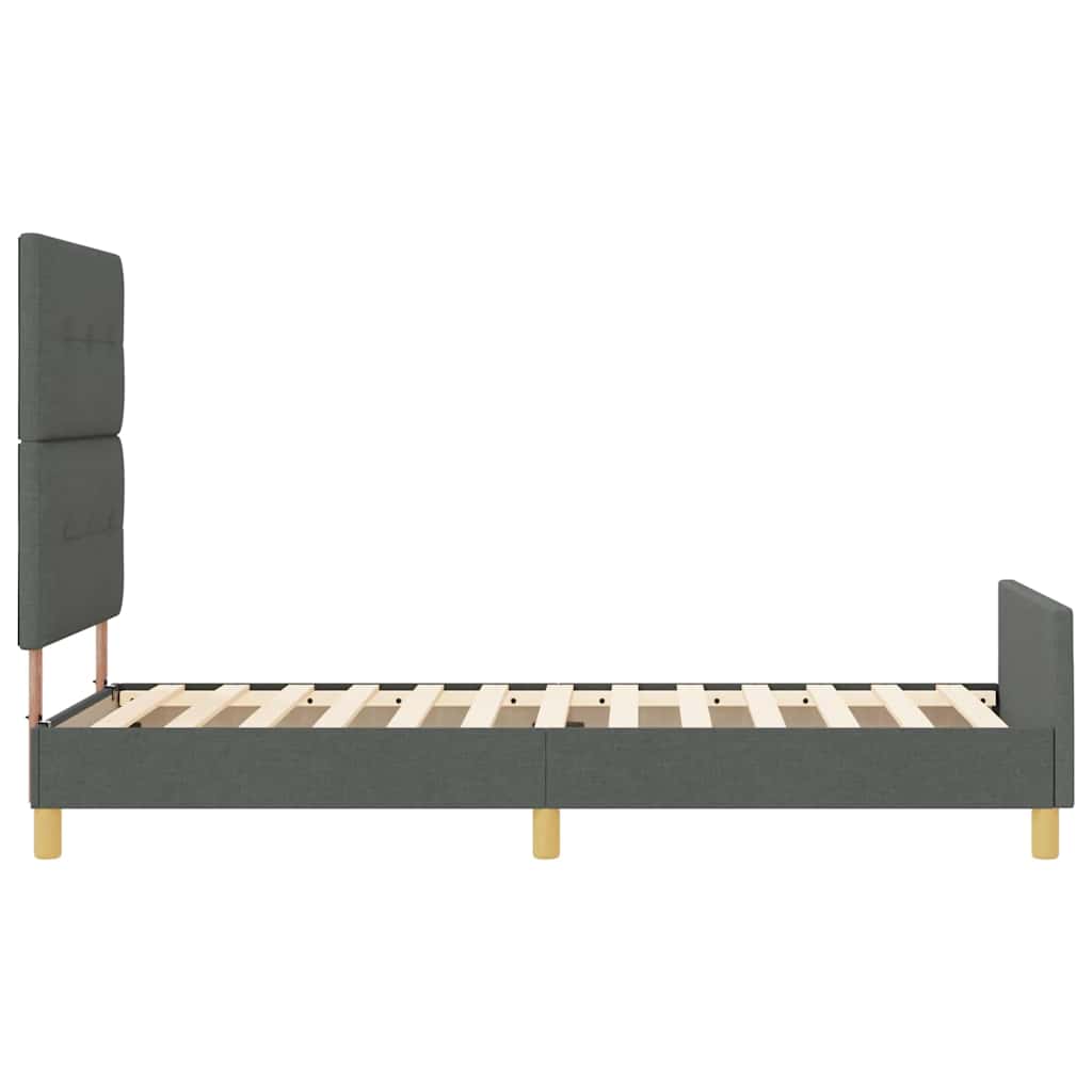 Cadre de lit avec tête de lit Gris foncé 80 x 200 cm tissu - XIOS