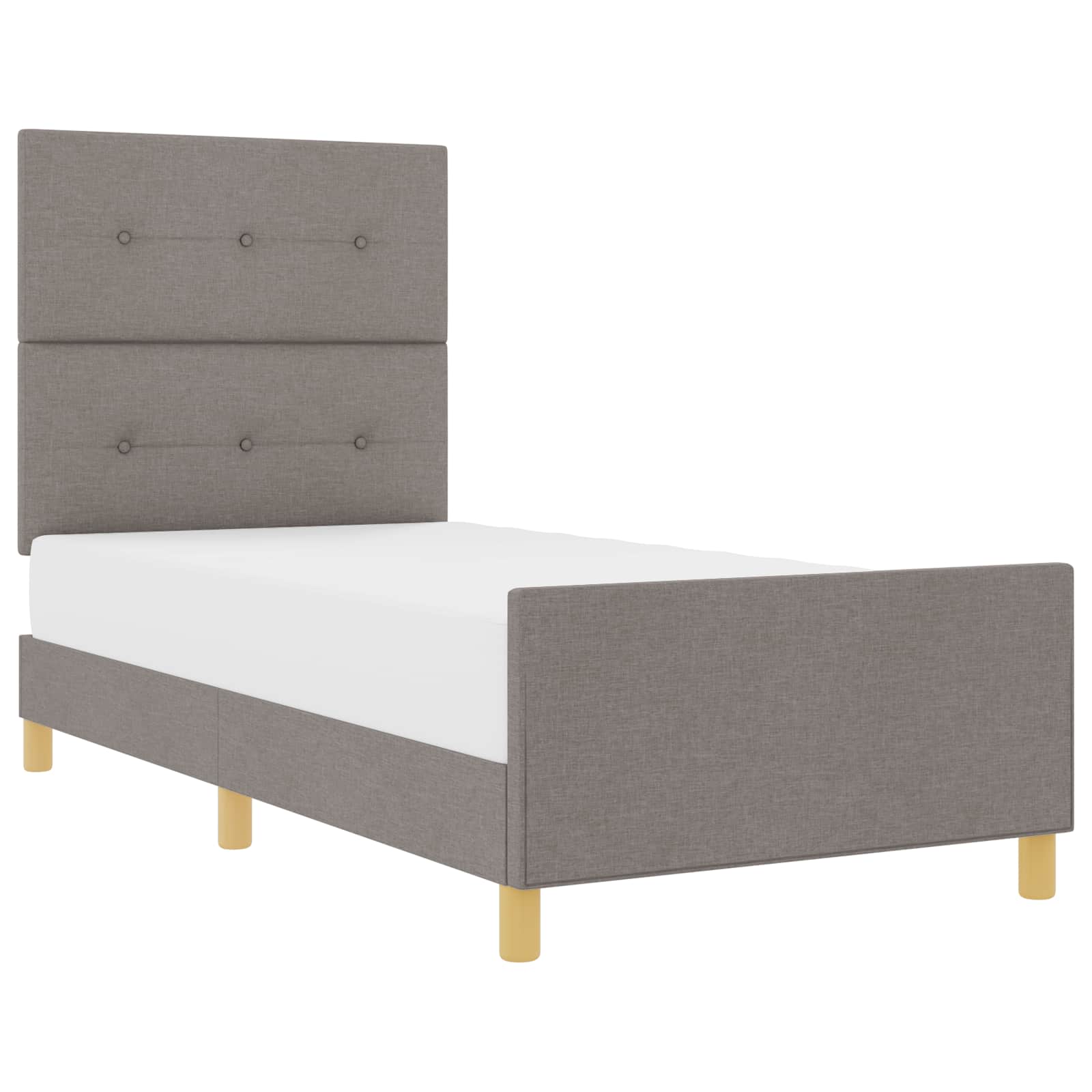 Cadre de lit avec tête de lit Taupe 80 x 200 cm tissu - XIOS