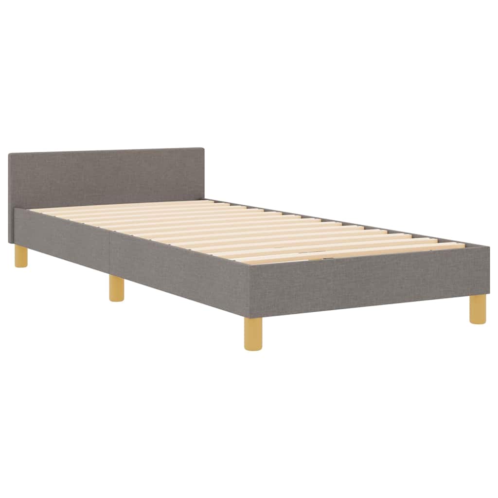 Cadre de lit avec tête de lit Taupe 80 x 200 cm tissu - XIOS
