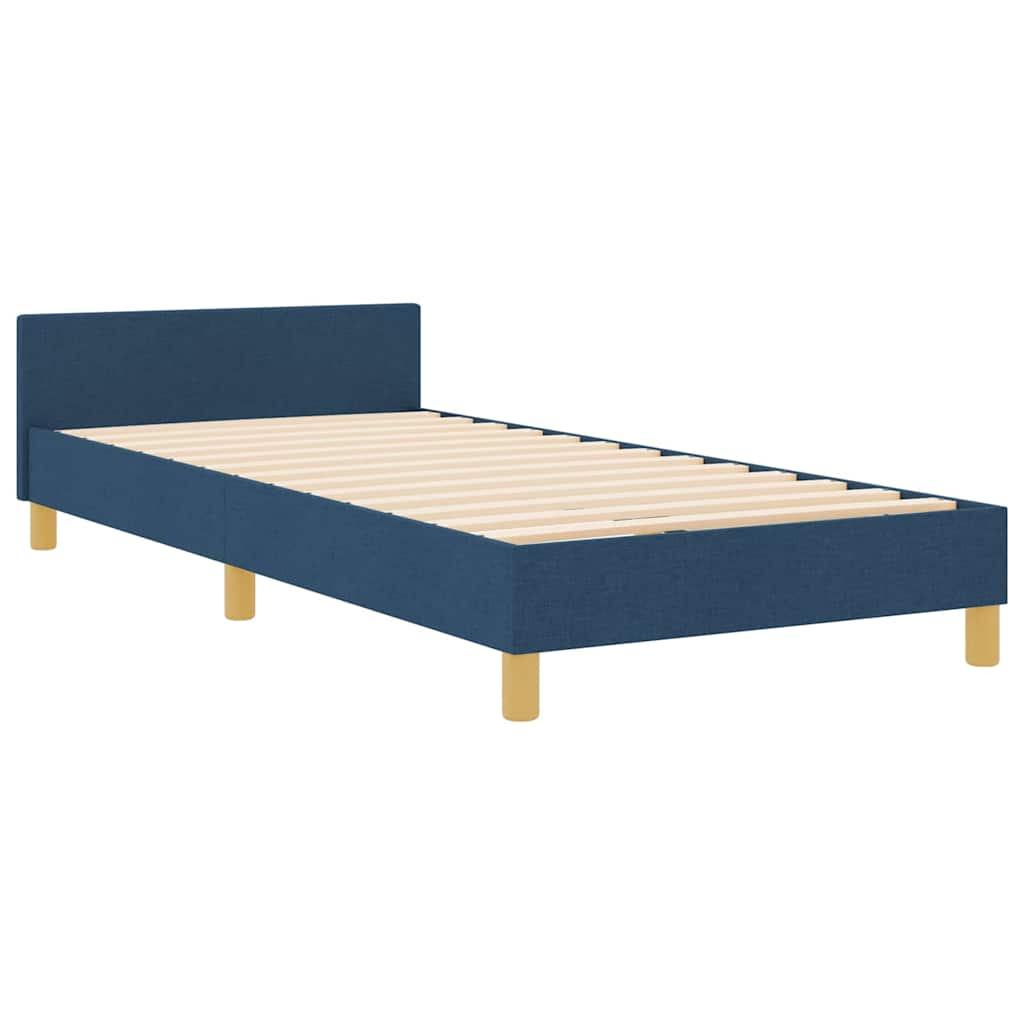 Cadre de lit avec tête de lit Bleu 80 x 200 cm tissu - XIOS