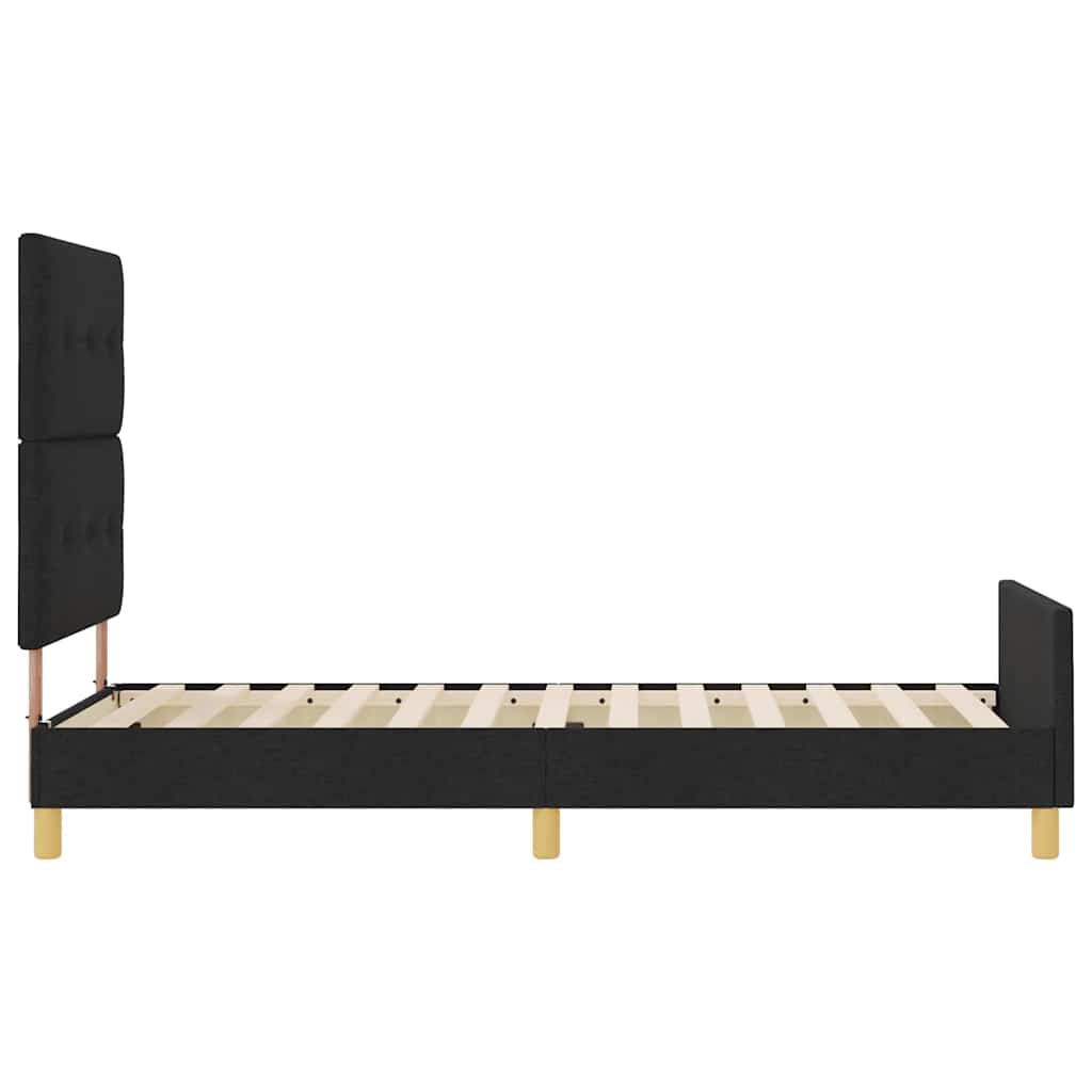 Cadre de lit avec tête de lit Noir 90 x 190 cm tissu - XIOS