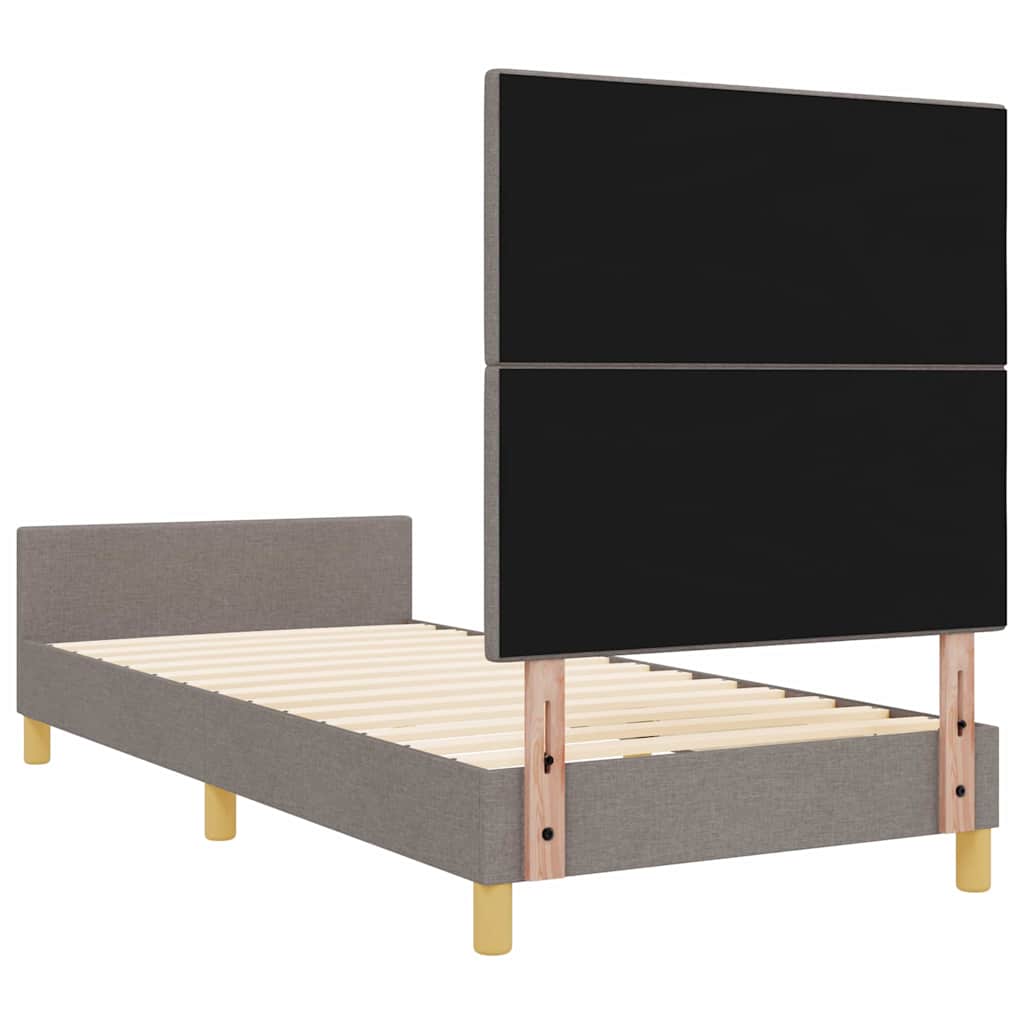 Cadre de lit avec tête de lit Taupe 90 x 190 cm tissu - XIOS