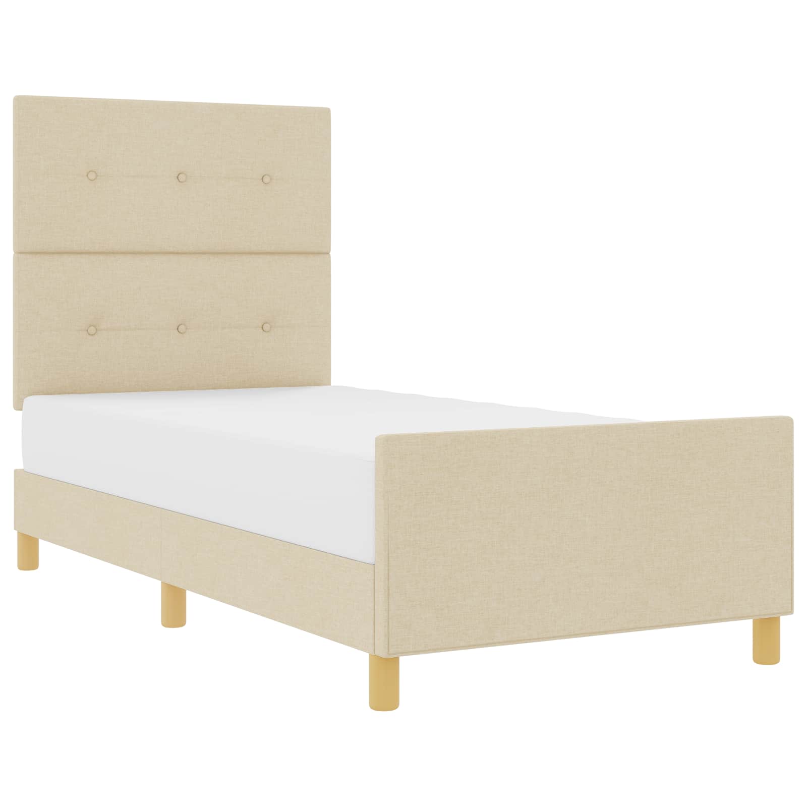 Cadre de lit avec tête de lit Crème 90 x 190 cm tissu - XIOS