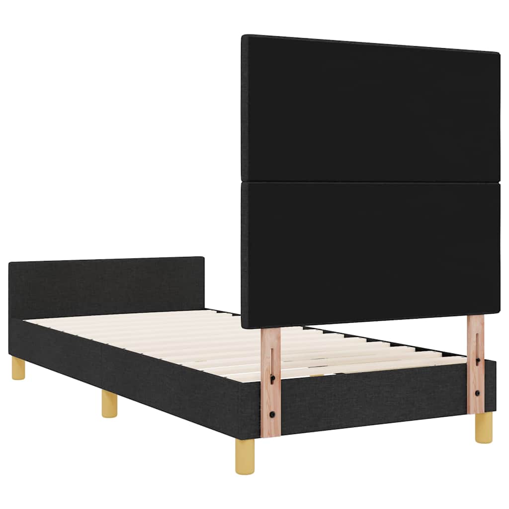 Cadre de lit avec tête de lit Noir 90 x 200 cm tissu - XIOS