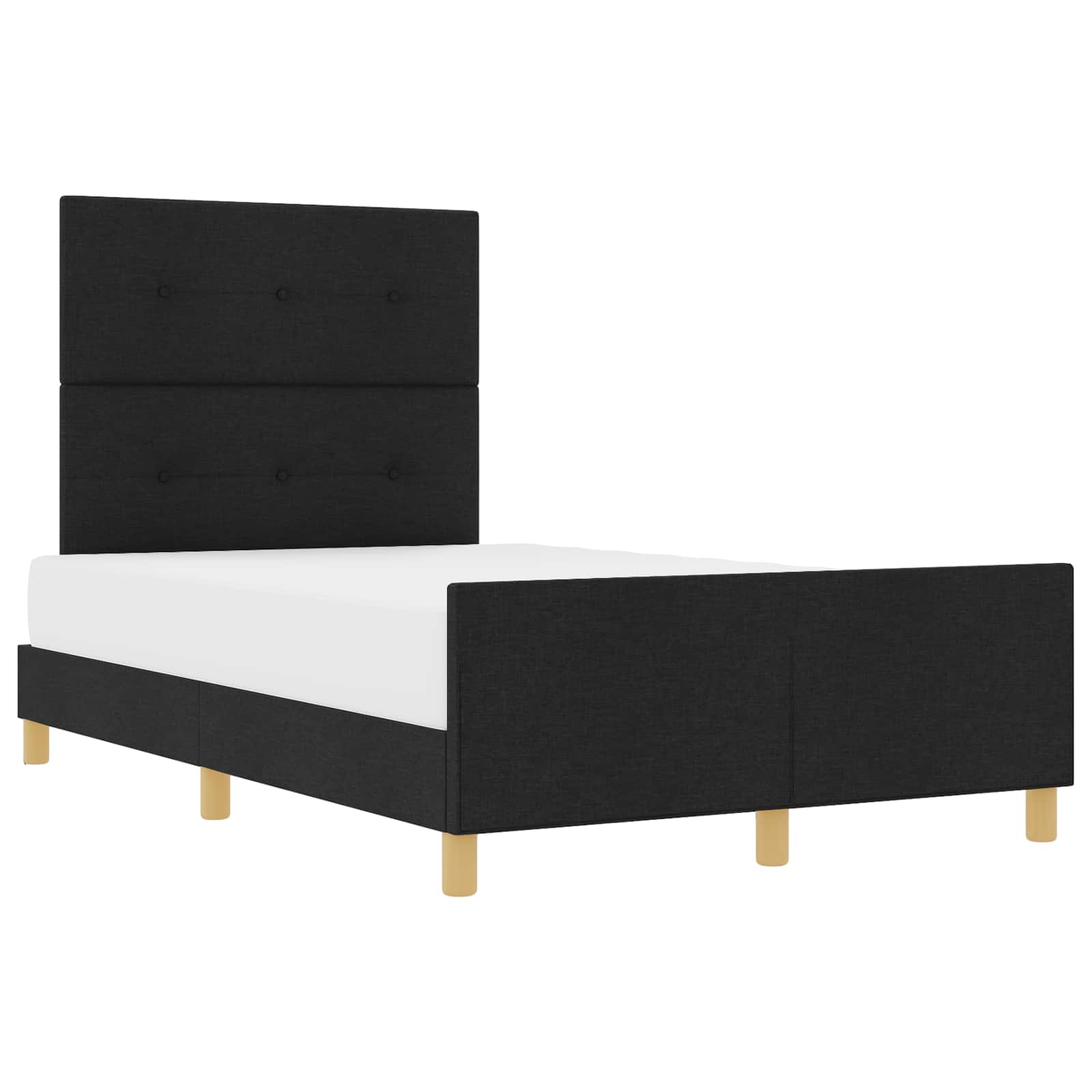 Cadre de lit avec tête de lit Noir 120 x 190 cm tissu - XIOS
