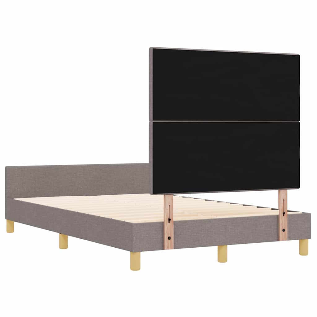 Cadre de lit avec tête de lit Taupe 120 x 190 cm tissu - XIOS