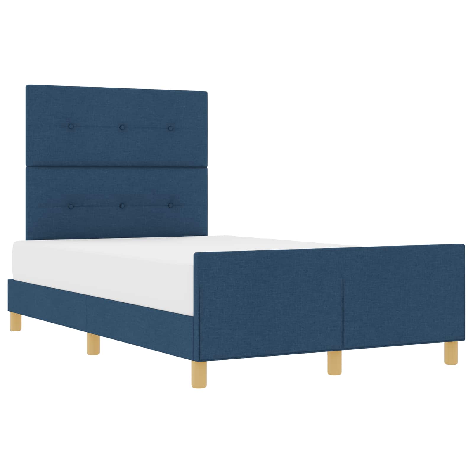 Cadre de lit avec tête de lit Bleu 120 x 190 cm tissu - XIOS