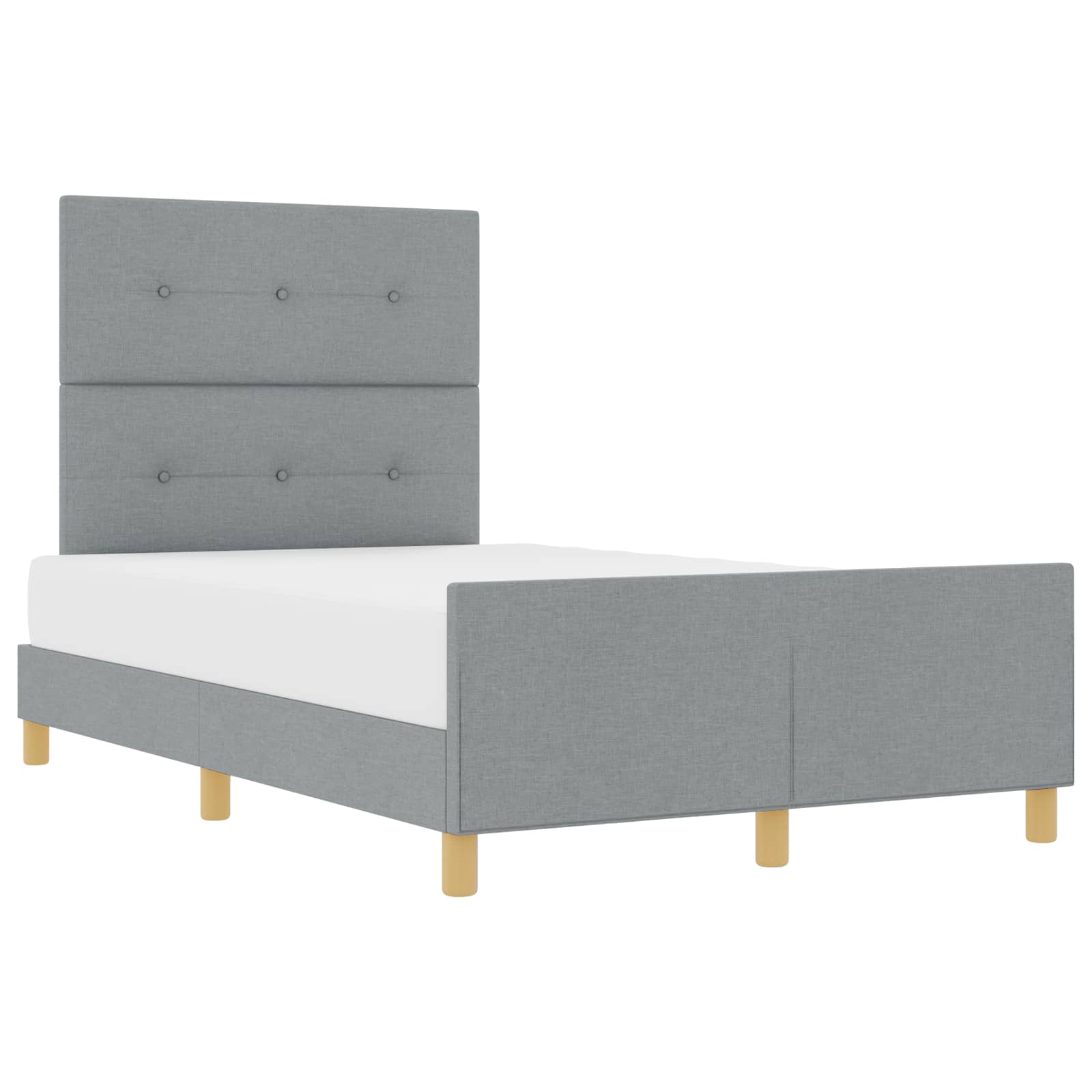 Cadre de lit avec tête de lit Gris clair 120 x 200 cm tissu